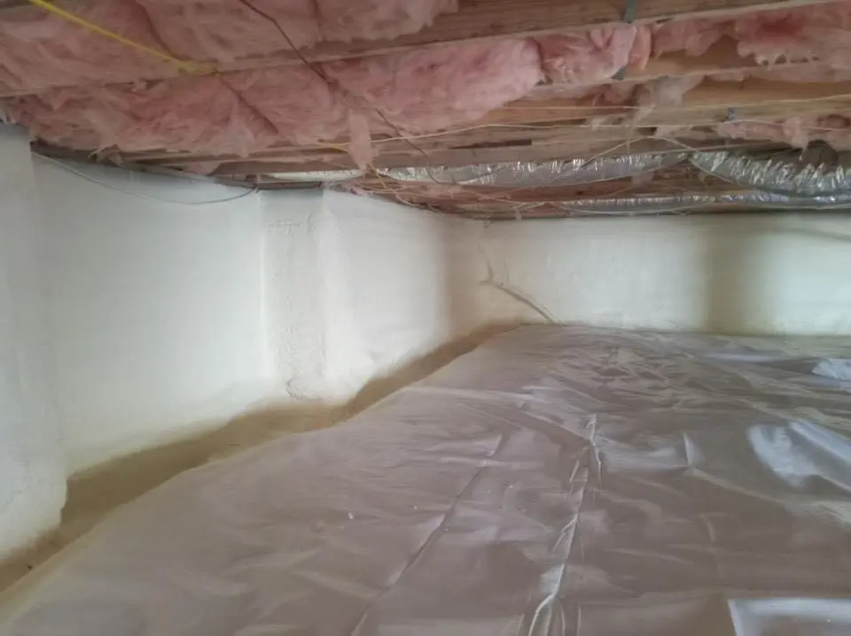 Crawl space encapsulation with closed-cell spray foam for Metal Roof Coating in Minneola